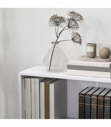 HOMCOM Bookshelf Display Storage Shelf with 2 Compartments for Study White