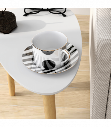 HOMCOM Side Table Set of 2, Modern End Coffee Bedside Tables Grey Natural