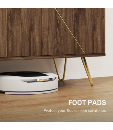 HOMCOM Sideboard Storage Cabinet with Luxurious Steel Lines Steel Legs Brown