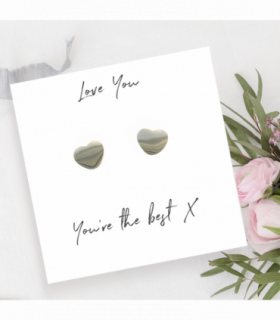 Heart Earrings on Love You Message Card