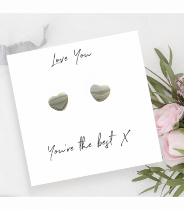 Heart Earrings on Love You Message Card