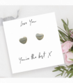 Heart Earrings on Love You Message Card
