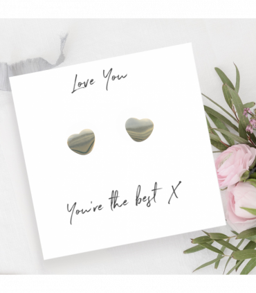 Heart Earrings on Love You Message Card
