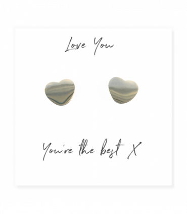 Heart Earrings on Love You Message Card