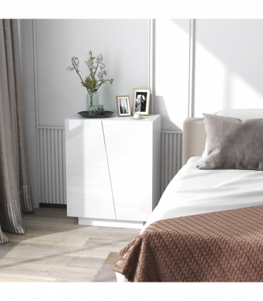 High Gloss Storage Cabinet for Bedroom Living Room Dining Room White