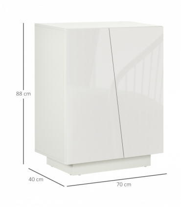 High Gloss Storage Cabinet for Bedroom Living Room Dining Room White