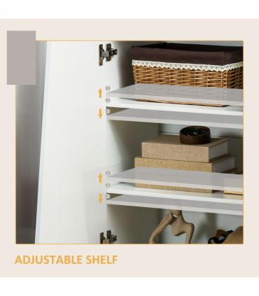 High Gloss Storage Cabinet for Bedroom Living Room Dining Room White