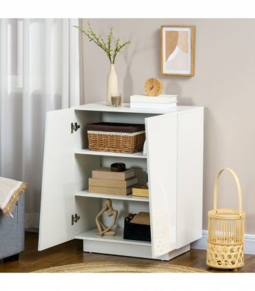 High Gloss Storage Cabinet for Bedroom Living Room Dining Room White