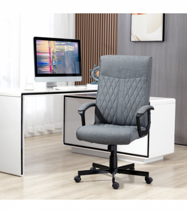 High-Back Home Office Chair with Adjustable Height and Swivel Wheels Vinsetto