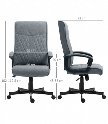 High-Back Home Office Chair with Adjustable Height and Swivel Wheels Vinsetto