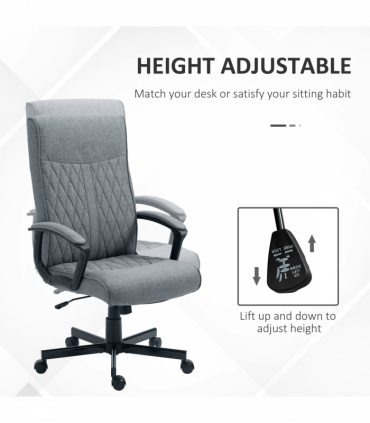 High-Back Home Office Chair with Adjustable Height and Swivel Wheels Vinsetto