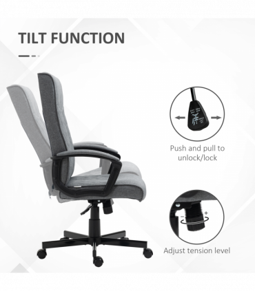 High-Back Home Office Chair with Adjustable Height and Swivel Wheels Vinsetto