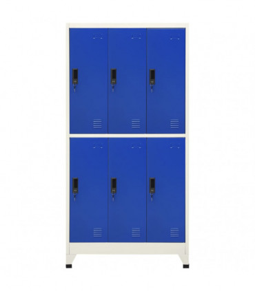 Locker Cabinet Grey and Blue 90x45x180 cm Steel