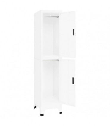 vidaXL Locker Cabinet White 38x45x180 cm Steel