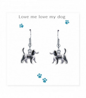 Love Me Love My Dog Earrings on Message Card