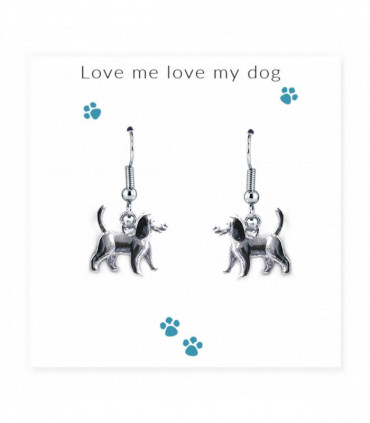 Love Me Love My Dog Earrings on Message Card