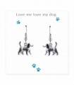 Love Me Love My Dog Earrings on Message Card