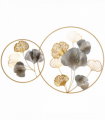Minimalist Metal Wall Art Ginkgo Leaves Hanging Wall Sculpture, Gold