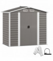 Outsunny 7 x 4ft Upgraded Metal Shed with Lock, Easy to Assemble, Light Grey