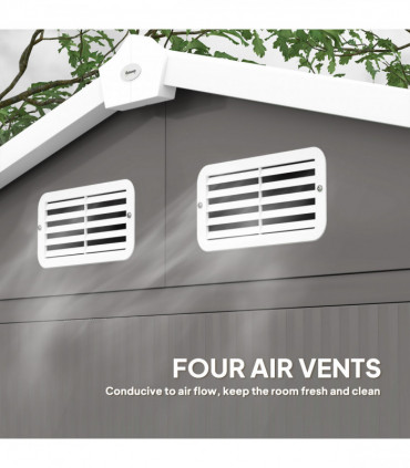 Outsunny 7 x 4ft Upgraded Metal Shed with Lock, Easy to Assemble, Light Grey