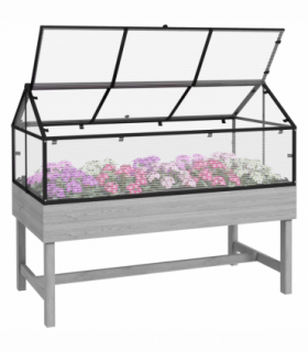 Outsunny Raised Garden Bed with Polycarbonate Panel and Top Vent for Vegetables