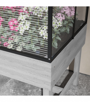 Outsunny Raised Garden Bed with Polycarbonate Panel and Top Vent for Vegetables