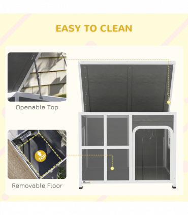 PawHut Wooden Dog Kennel Outdoor w/ Openable Top, 103 x 77 x 83cm