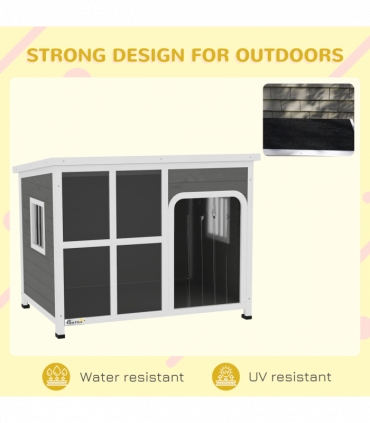PawHut Wooden Dog Kennel Outdoor w/ Openable Top, 103 x 77 x 83cm
