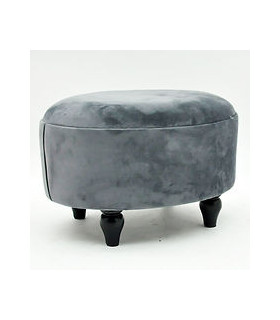 RED VELVET OVAL FOOTSTOOL