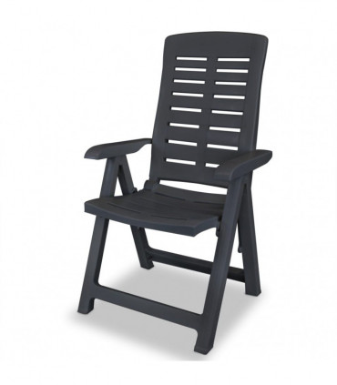 Reclining Garden Chairs 6 pcs Plastic Anthracite
