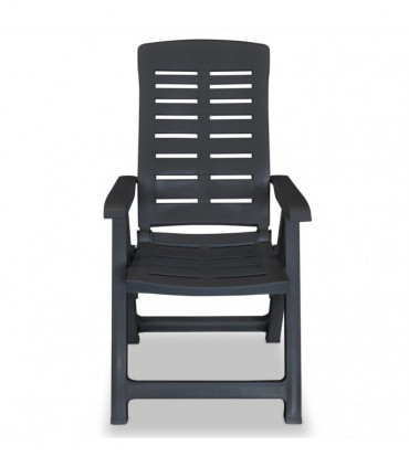 Reclining Garden Chairs 6 pcs Plastic Anthracite