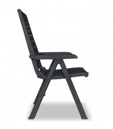 Reclining Garden Chairs 6 pcs Plastic Anthracite