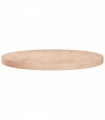 Round Table Top Ø60x4 cm Untreated Solid Wood Oak