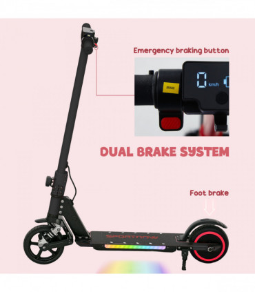 SPORTNOW Folding Electric Scooter w/ LED Lights and Display, Blue