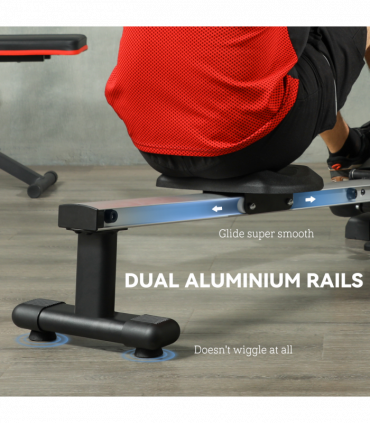 SPORTNOW Folding Magnetic Rowing Machine with Dual Aluminium Slide Rail