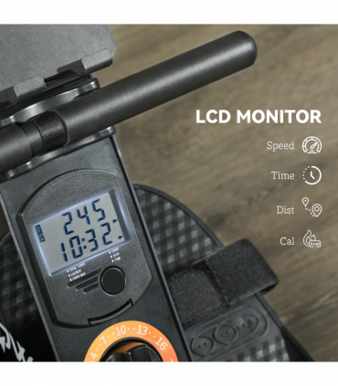 SPORTNOW Folding Magnetic Rowing Machine with Dual Aluminium Slide Rail