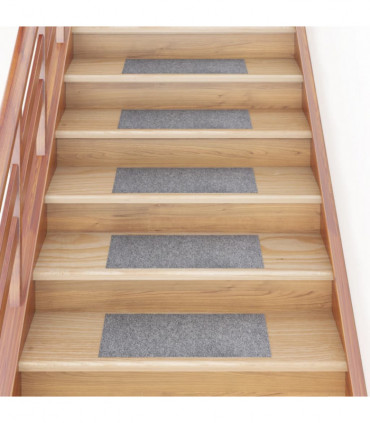 vidaXL Self-adhesive Stair Mats Rectangular 15 pcs 60x25 cm Light Grey