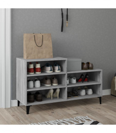 Shoe Cabinet Grey Sonoma 102x36x60 cm Engineered Wood