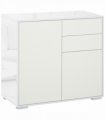 Side Cabinet with 2 Door Cabinet and 2 Drawer for Home Office White