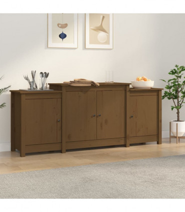 Sideboard Honey Brown 164x37x68 cm Solid Wood Pine