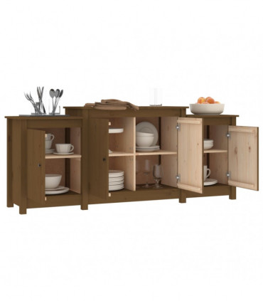 Sideboard Honey Brown 164x37x68 cm Solid Wood Pine