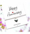 Silver Heart Beaded Bracelet &  Anniversary Message Card