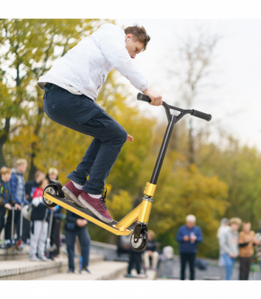 Stunt Scooter Entry Level Tricks Scooter for 14 Beginners, Gold HOMCOM