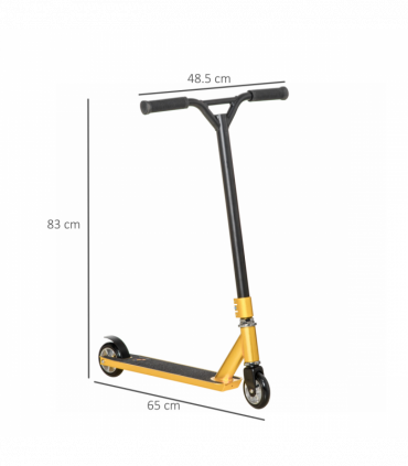 Stunt Scooter Entry Level Tricks Scooter for 14 Beginners, Gold HOMCOM