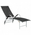 Sun Lounger Textilene and Aluminium Black