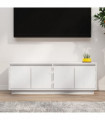 TV Cabinet White 110x34x40 cm Solid Wood Pine