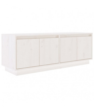 TV Cabinet White 110x34x40 cm Solid Wood Pine