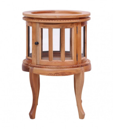 Vitrine Cabinet Natural 50x50x76 cm Solid Mahogany Wood