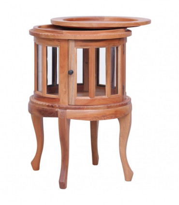 Vitrine Cabinet Natural 50x50x76 cm Solid Mahogany Wood