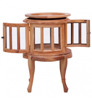 Vitrine Cabinet Natural 50x50x76 cm Solid Mahogany Wood